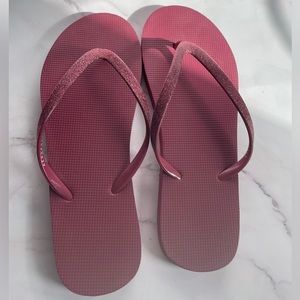 Aeropostale Sparkly Burgundy Flip Flops